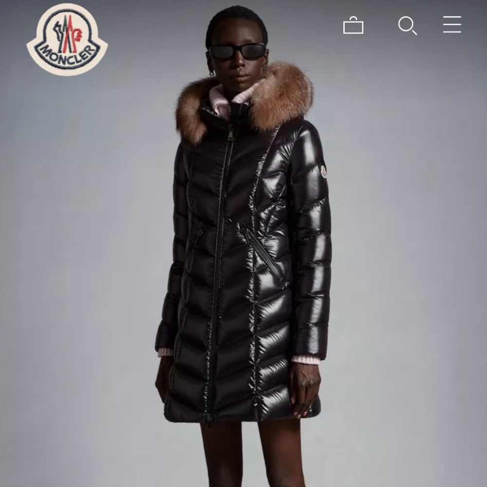 Moncler coat with fur detachable hood